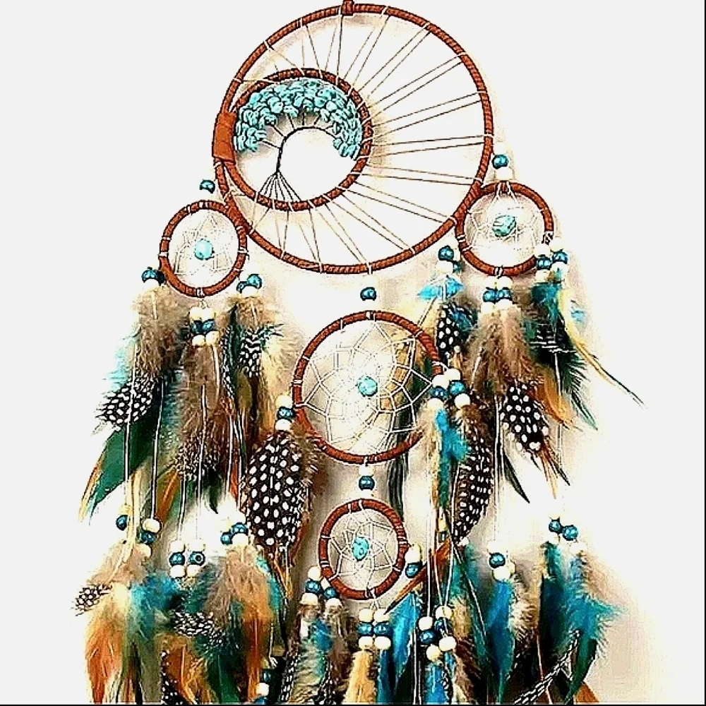 Dream Catcher Turquoise Indian Ojo Tree of Life Dreamweaver Oho
